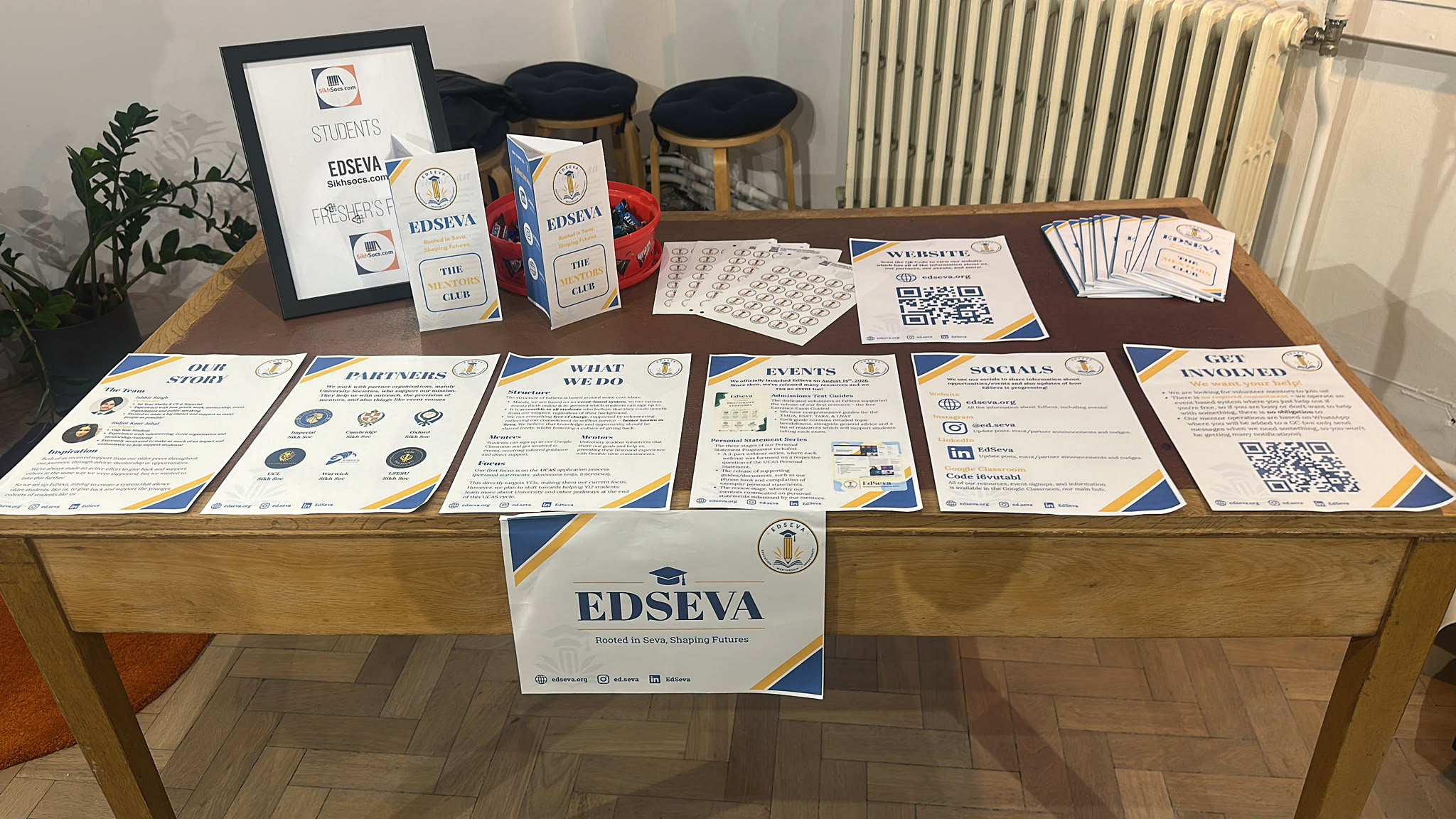 Freshers fair table setup