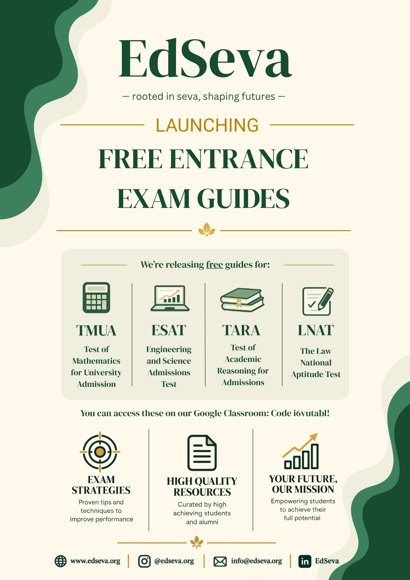 EdSeva Admissions Test Guides Poster